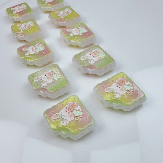 0 0今日新作 うさぎ四角クッキー(0424)