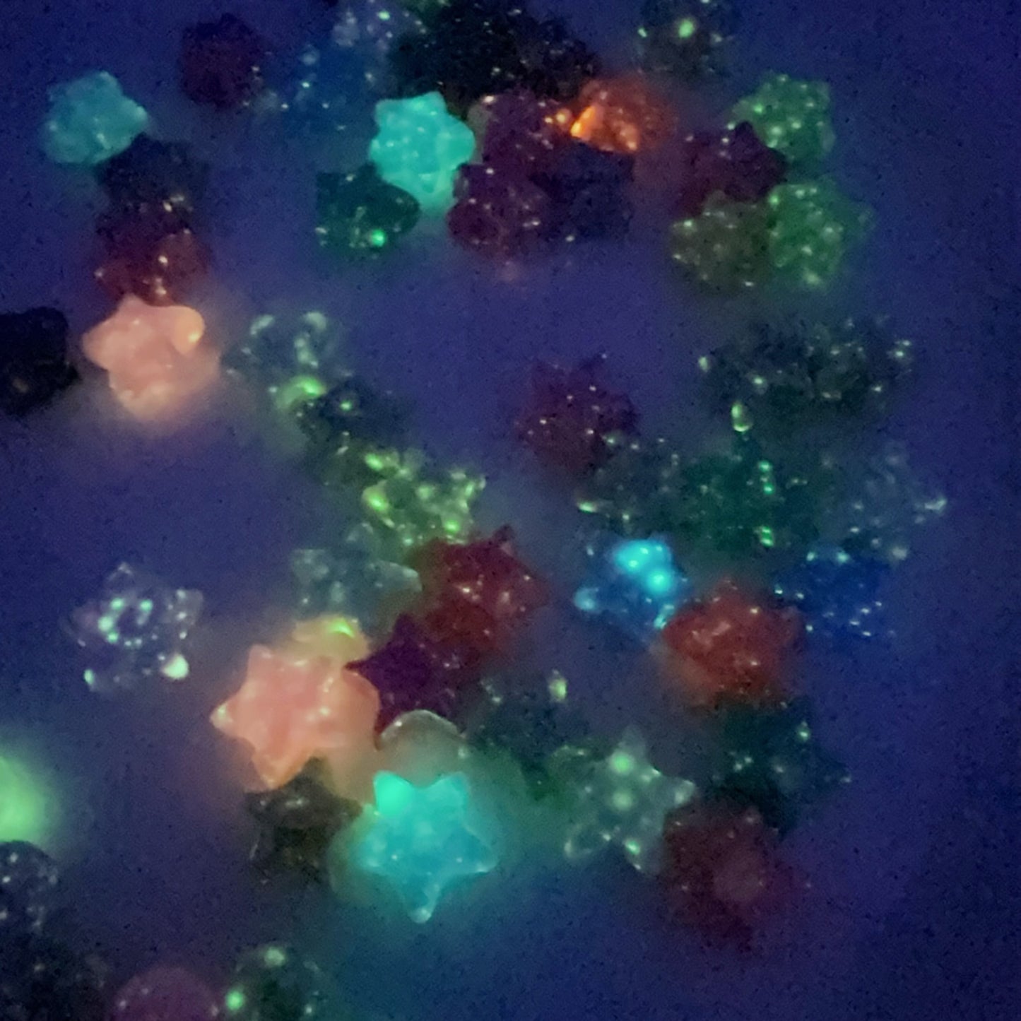 0 0今日新作 ツヤツヤハート＆星＆算盤 夜光効果 アクリル（0104）