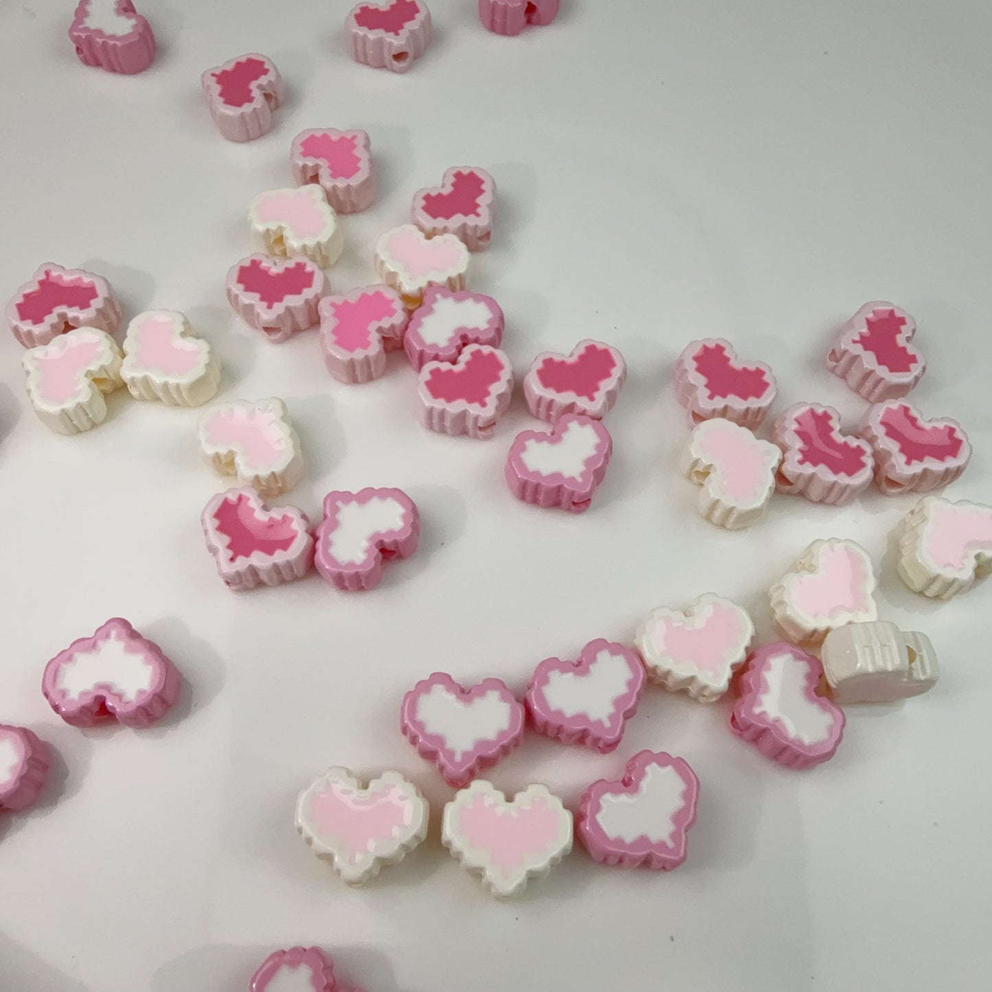 0 0今日新作 マザイクハートーピンク星＆ハート(0211)