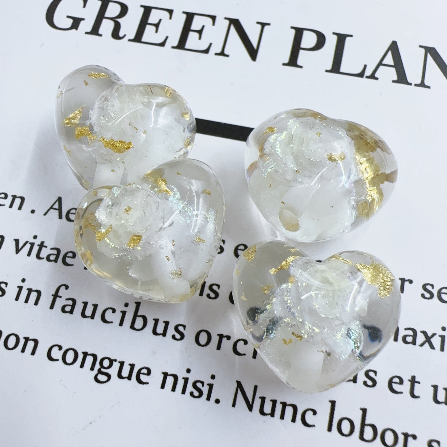 0 今日新作 ローズレジンハートビーズ（1026）