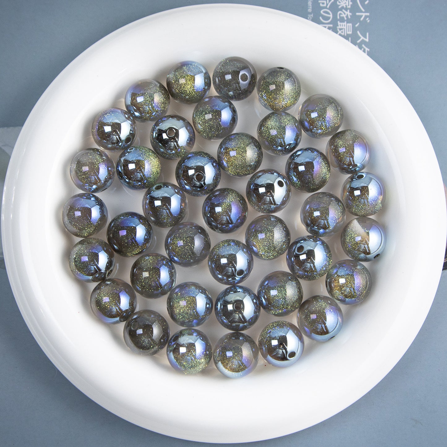 0 00库存处分 深海秘境 冷月樹脂ビーズ  16mm  20個 DY（0711）