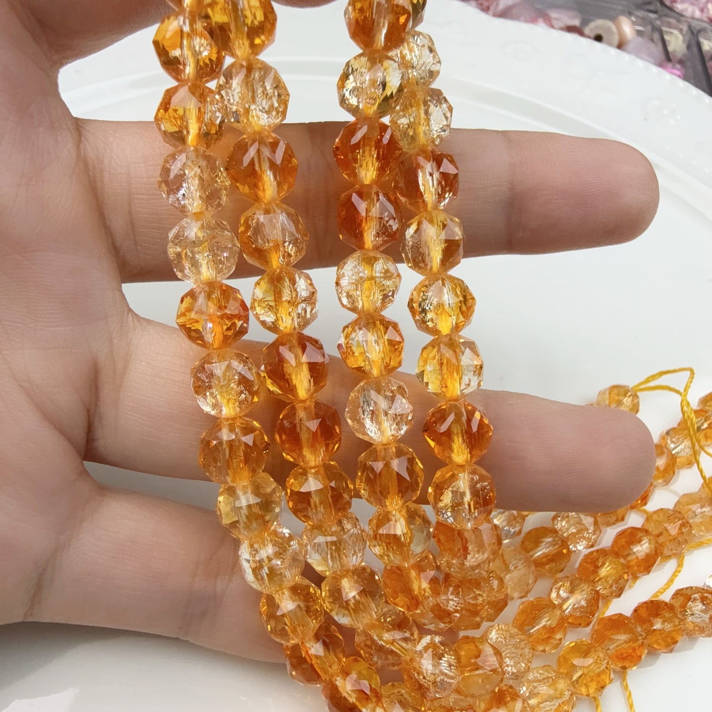 0 0今日新作 花ボールカット-超クリア単色8ミリ(0906)