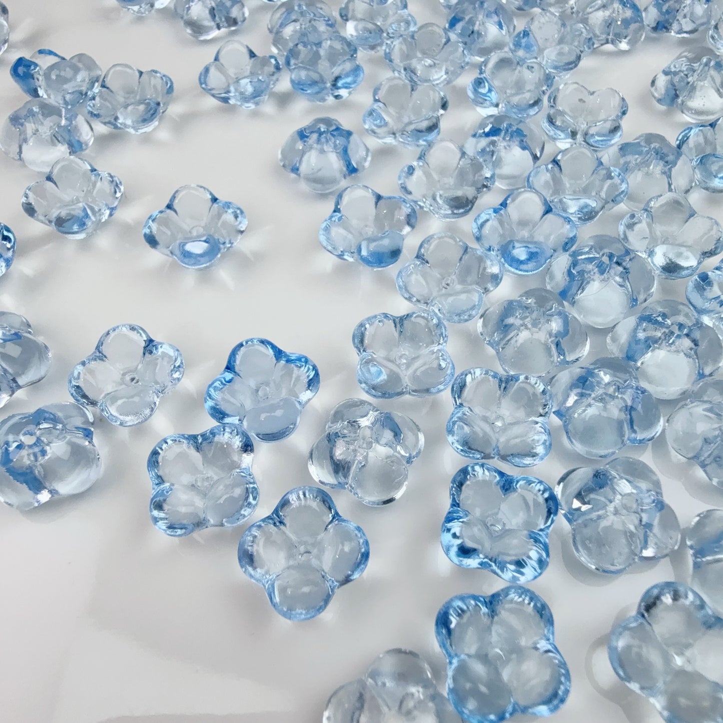 0 0今日新作 クリアガラスビーズ-ぷっくり金木犀(0113)