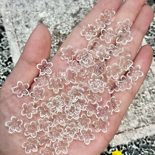 0 0今日新作 クリア5弁花  12ミリ(0207)