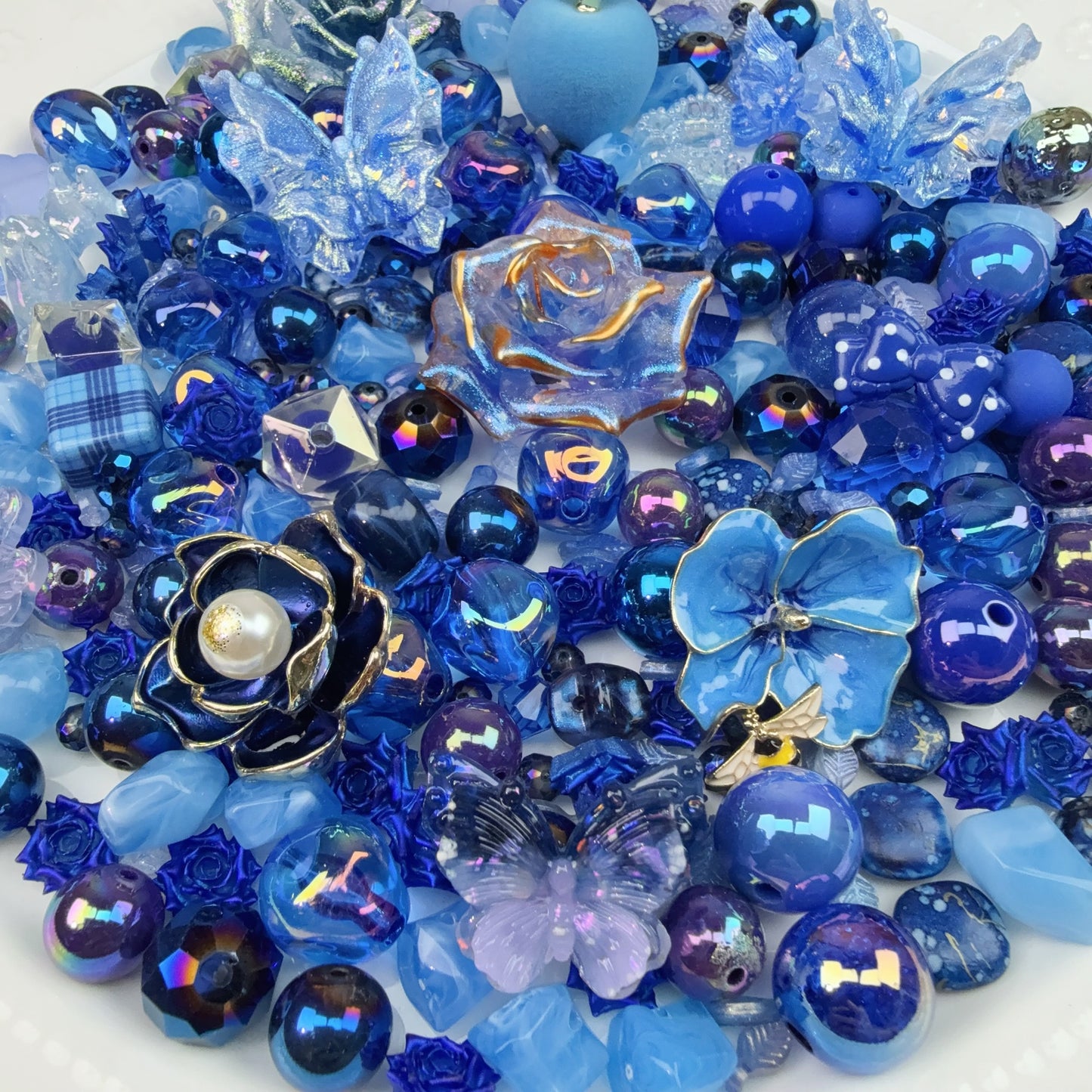 0 0今日新作 藍の涙 アクリル混ぜ(1129)