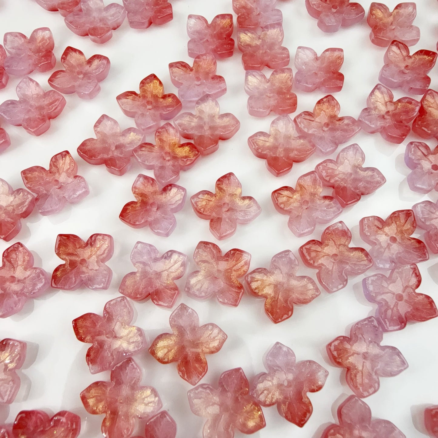 0 0今日新作 ガラスビーズ-4片花12ミリ(0125)