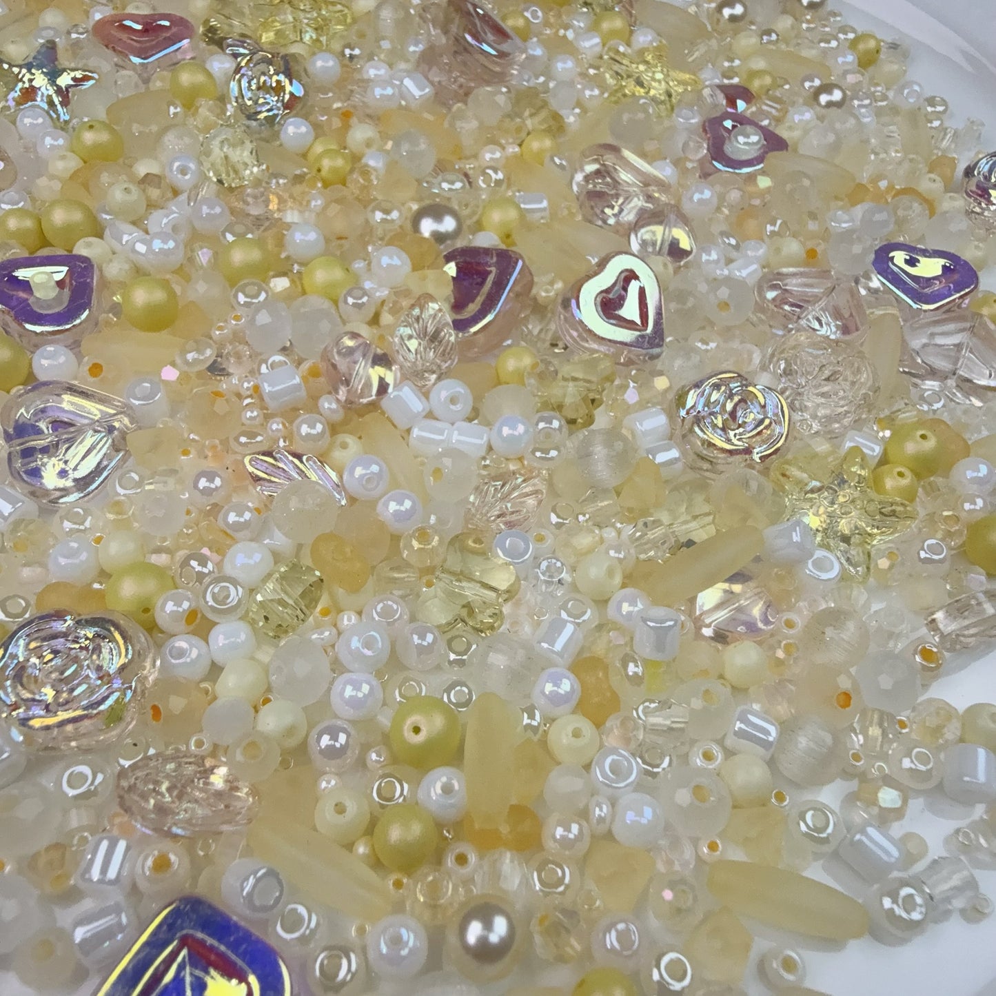 0 0今日新色 メッキハート薔薇 シードビーズ混ぜ(0715)