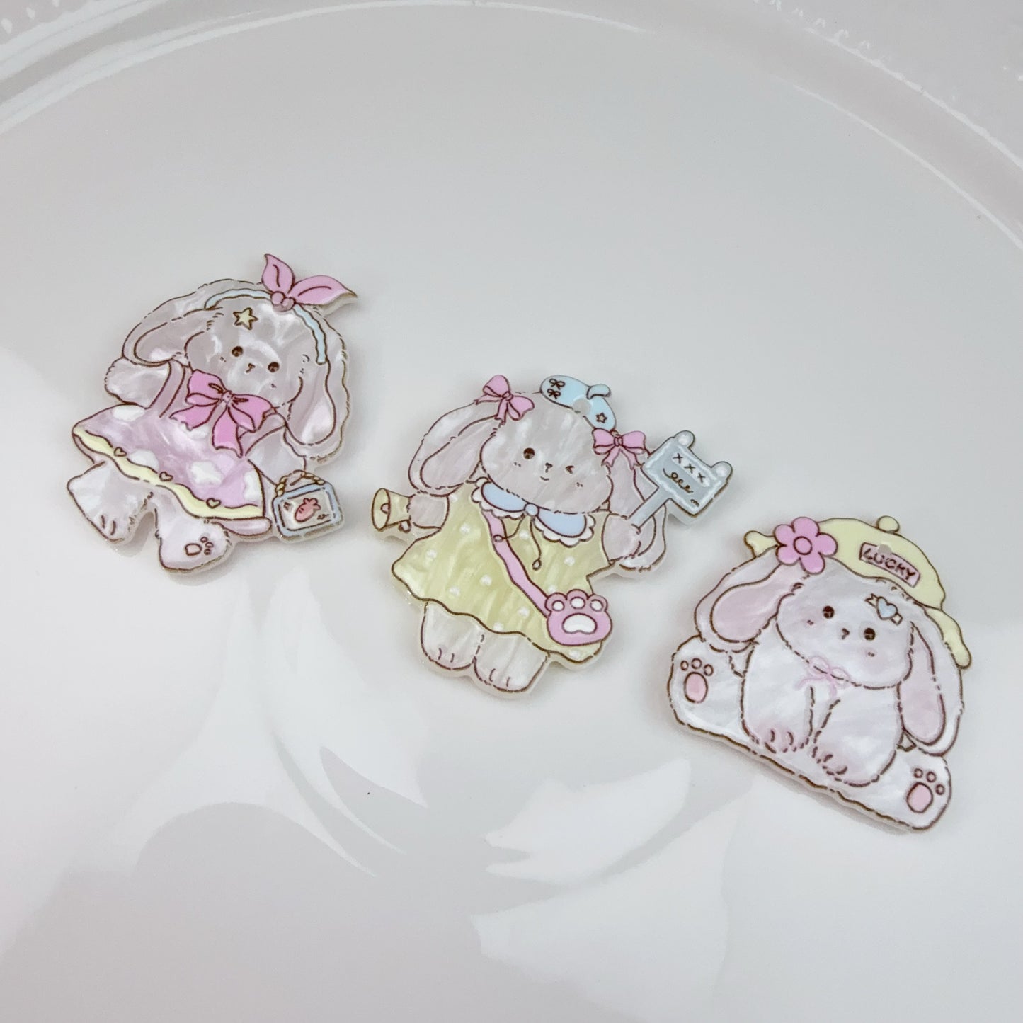 0 0今日新作 うさぎプレートーリボン(0412)