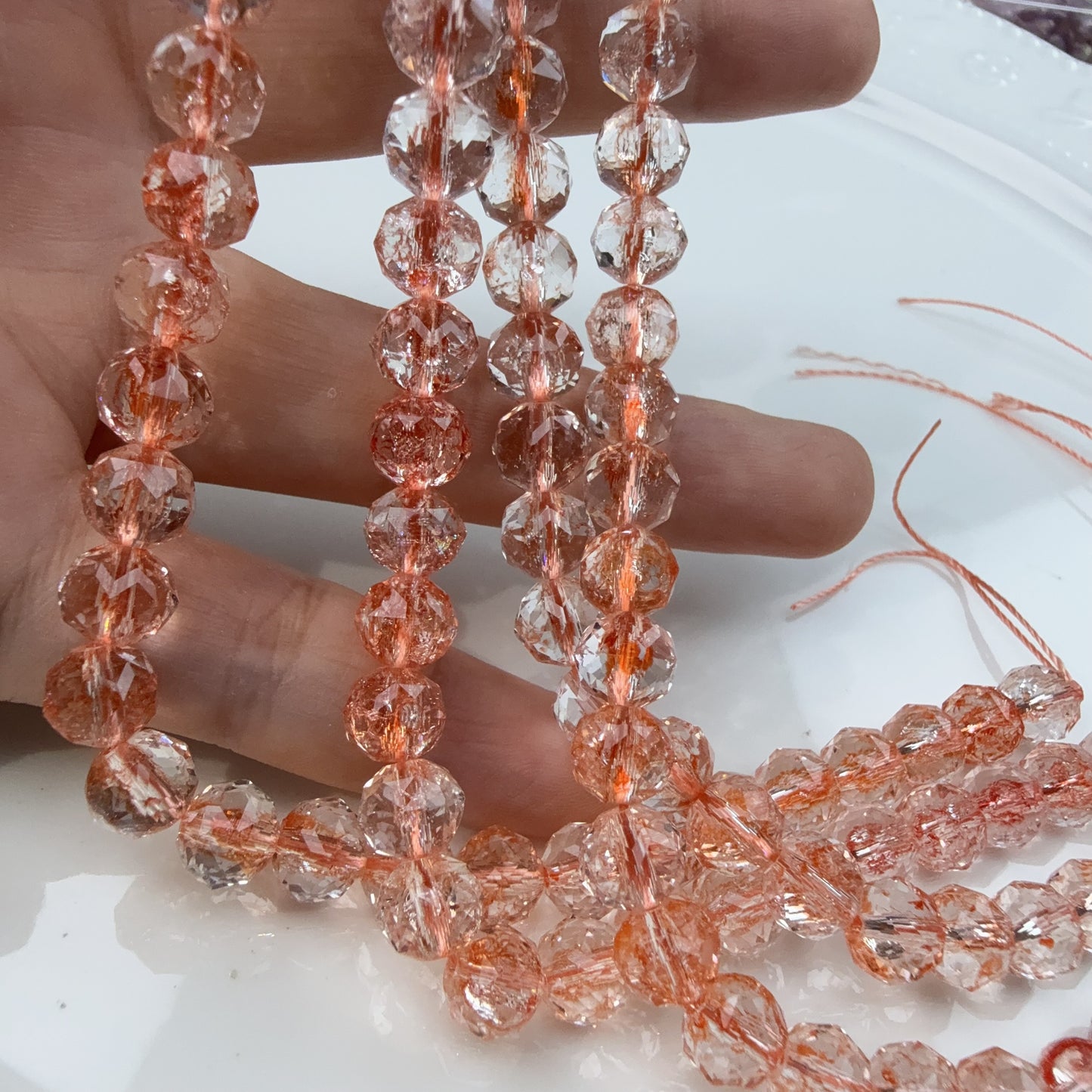 0 0今日新作 花ボールカット2-超クリア単色8ミリ(0909)