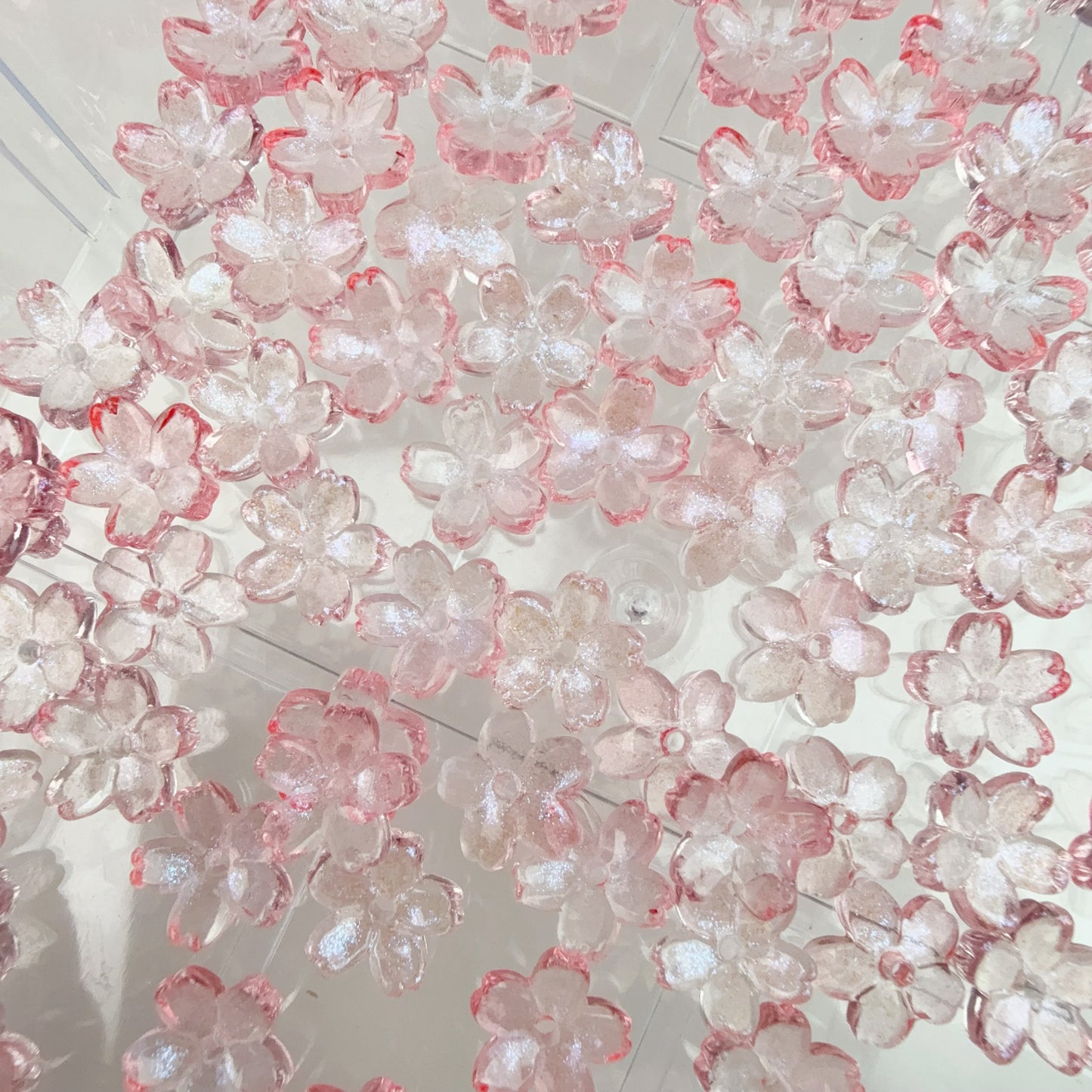 0 0今日新色 単色ガラス桜ークリア(0614)