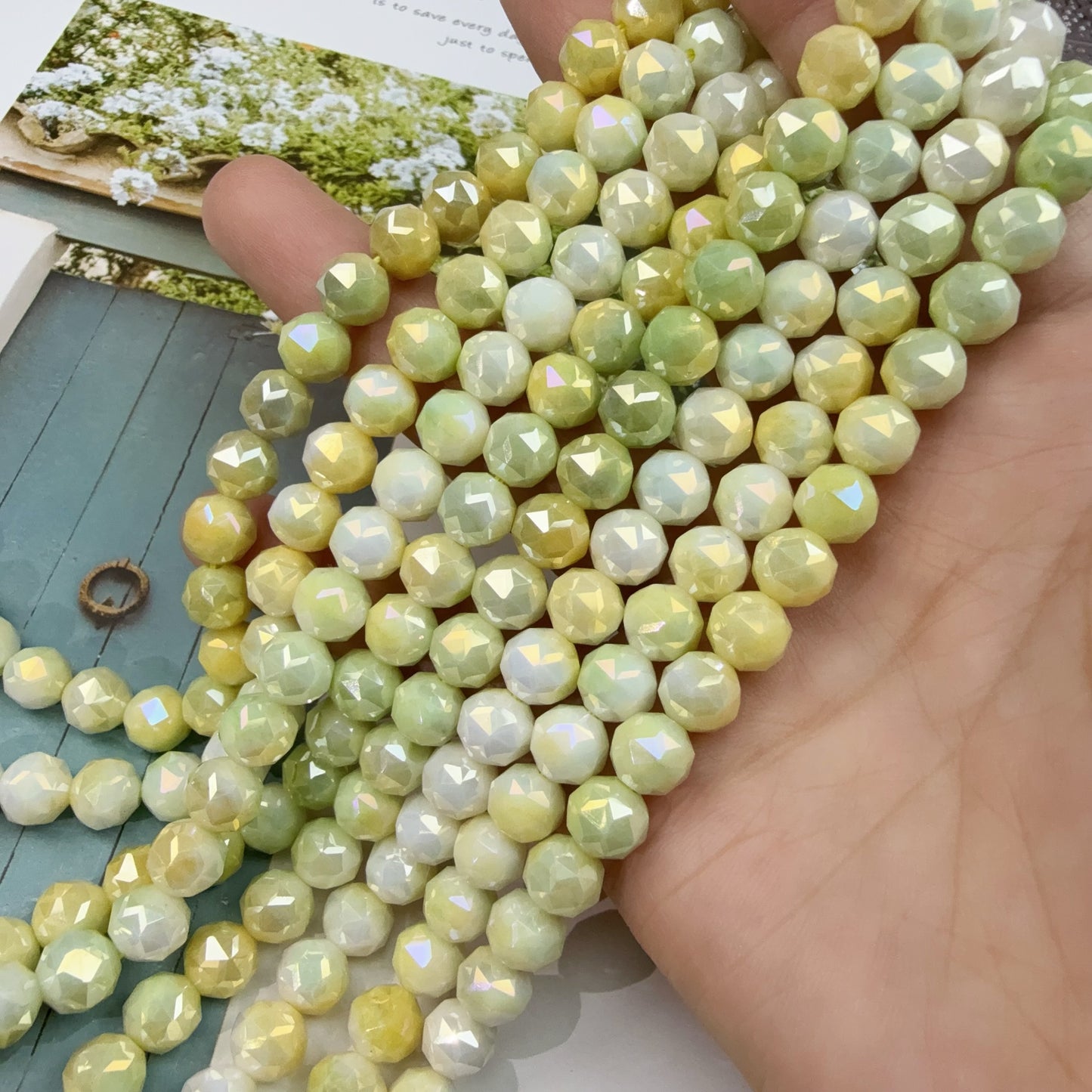 0 0今日新色メッキ磁器色グラデーションカット8mm(0516)