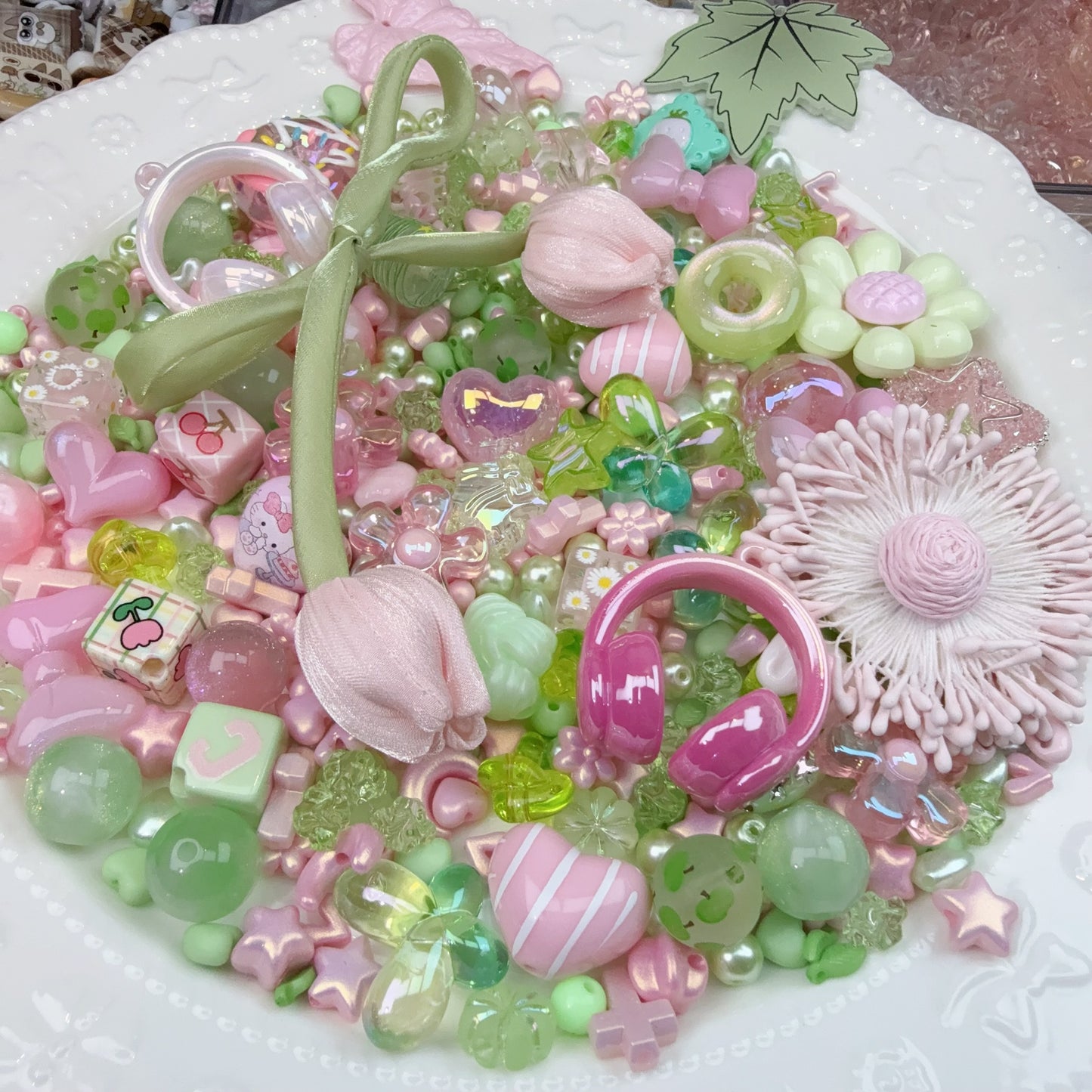 0 0今日新作 春ガーデン アクリル混ぜ(1108)