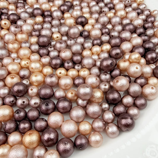 0 0今日新作 コットンガラスパール混ぜ-柔らかいオレンジピンク(0120)