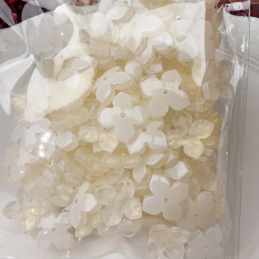 0 0今日新作 ガラスビーズ-4片花14ミリ(0108)