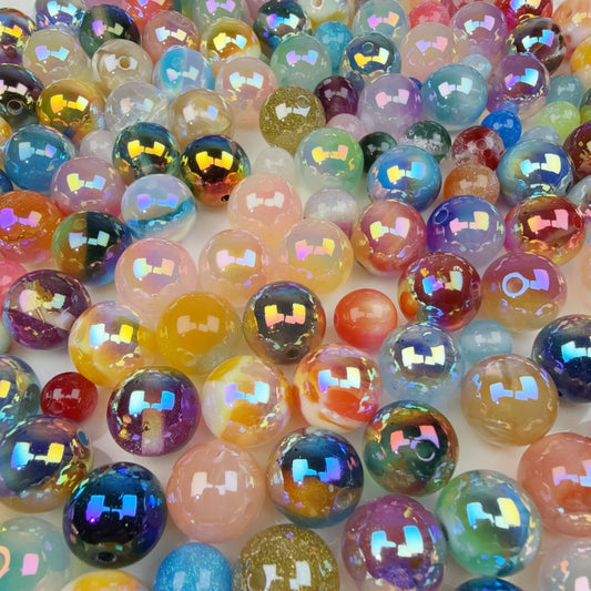 0 0今日新作 光学メッキ樹脂ビーズ混ぜ 大容量 大セール(0223)