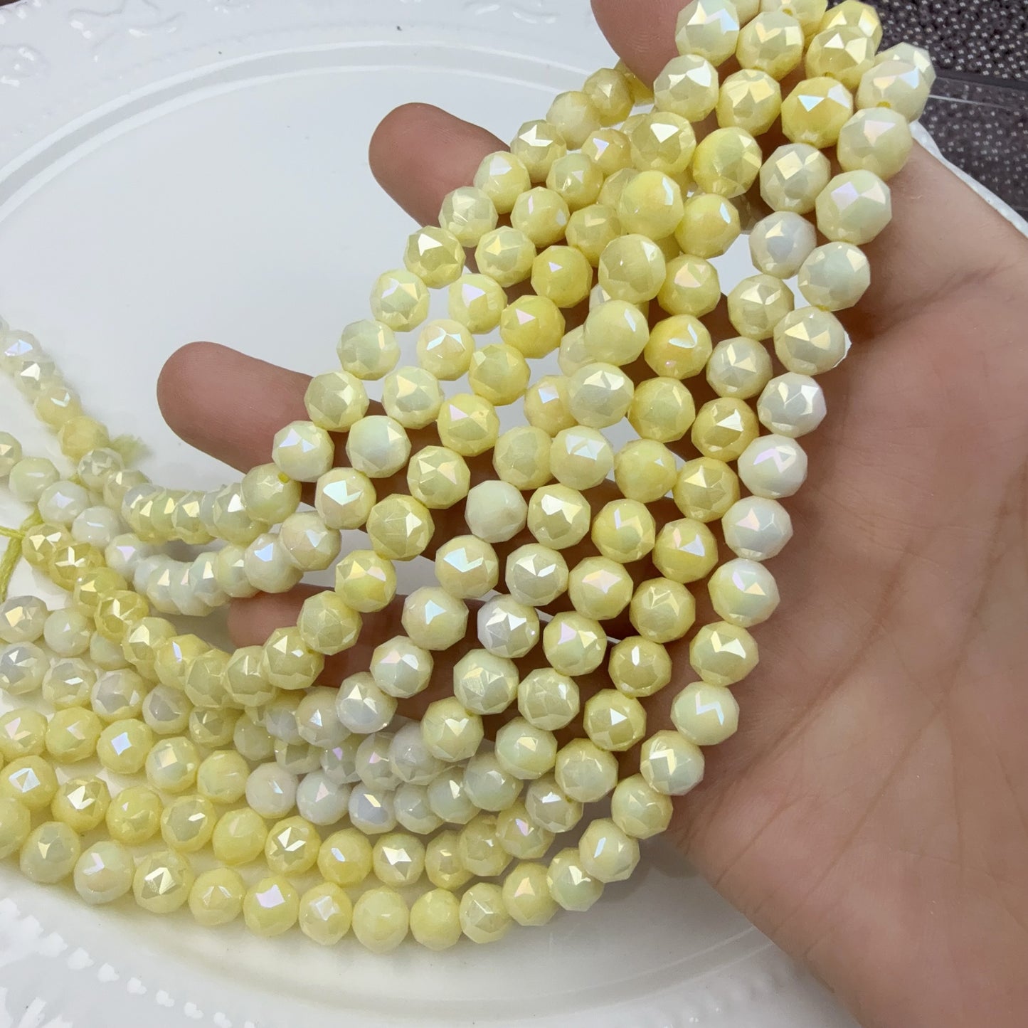 0 0今日新色メッキ磁器色グラデーションカット8mm(0516)