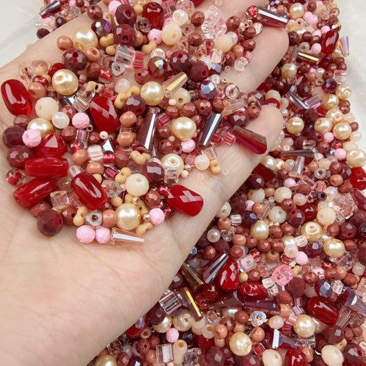 0 0今日新作 赤ピンクシャンパン シードビーズ混ぜ (0921)