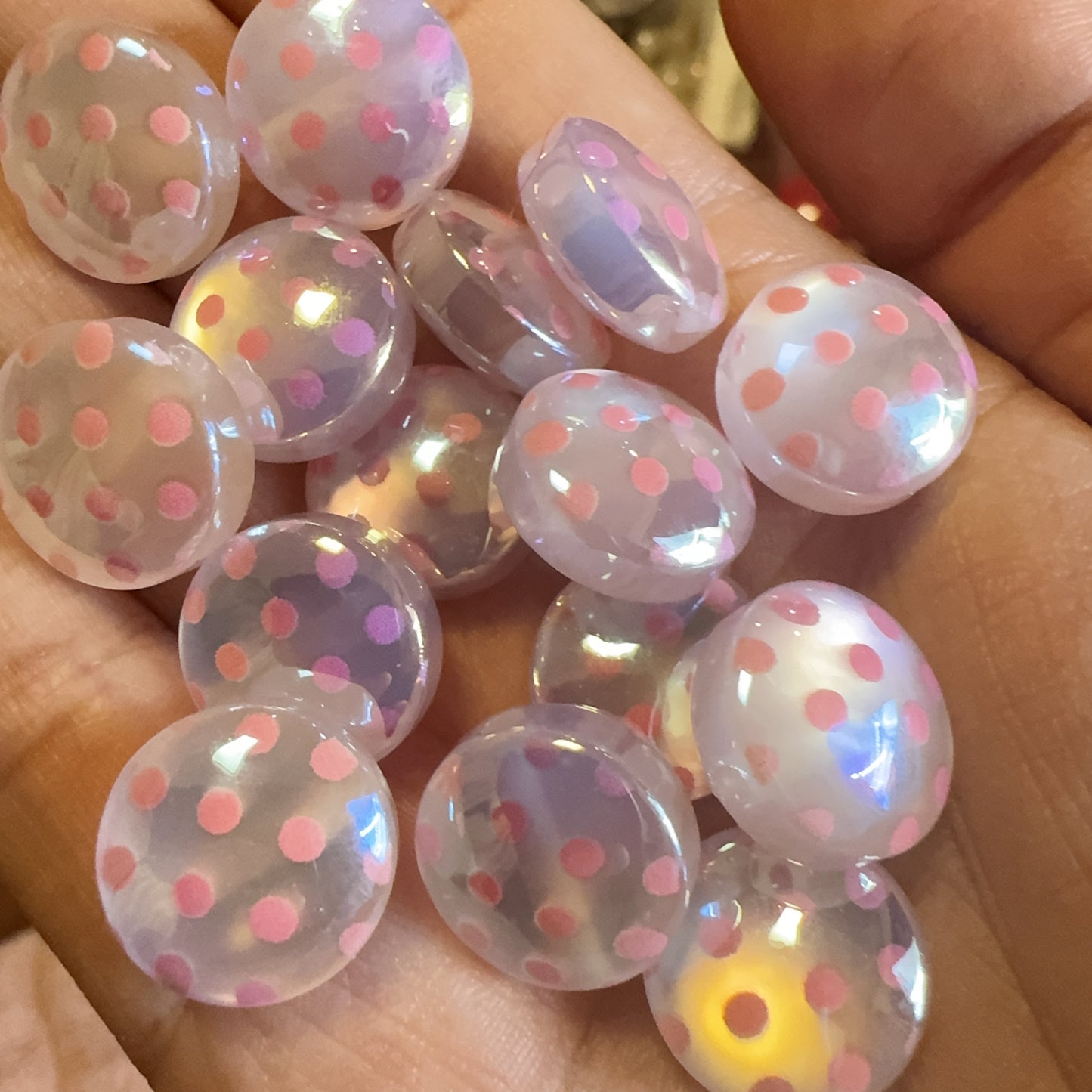 0 0今日新作 プリントされたキャットアイラウンドビーズ（0130）