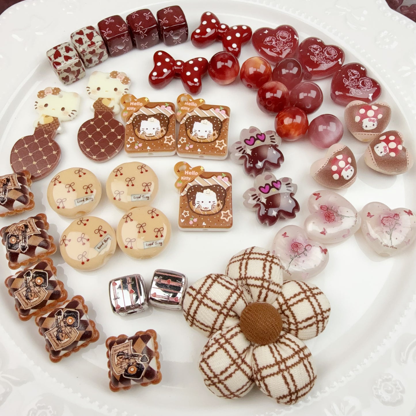 0 0今日新作 紅キティー アクリル混ぜ(0124)