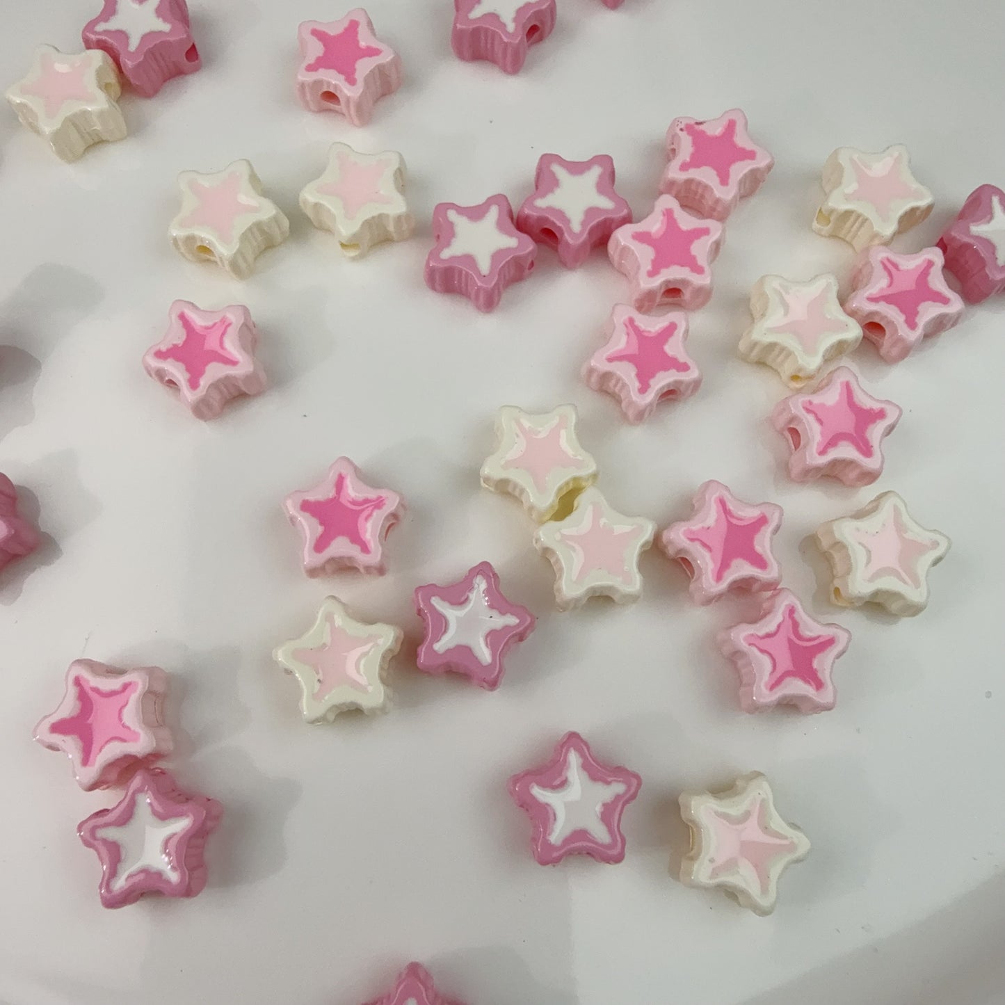 0 0今日新作 マザイクハートーピンク星＆ハート(0211)