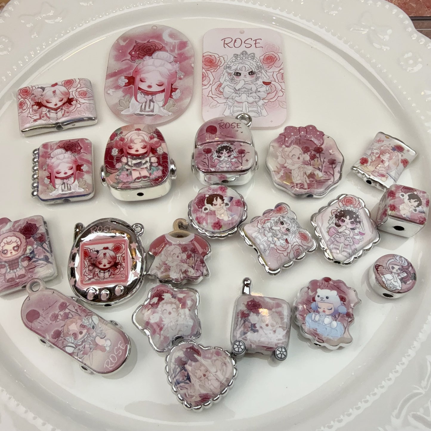 0 0再入荷 枯れローズ 銀ベース アクリル混ぜ(1026)