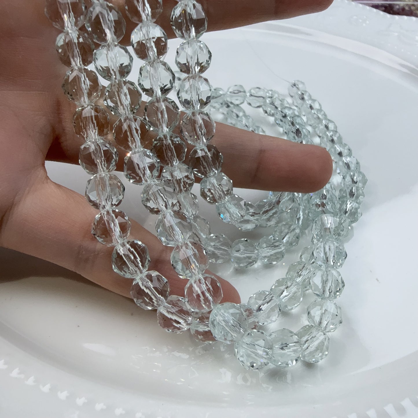 0 0今日新作 花ボールカット2-超クリア単色8ミリ(0909)