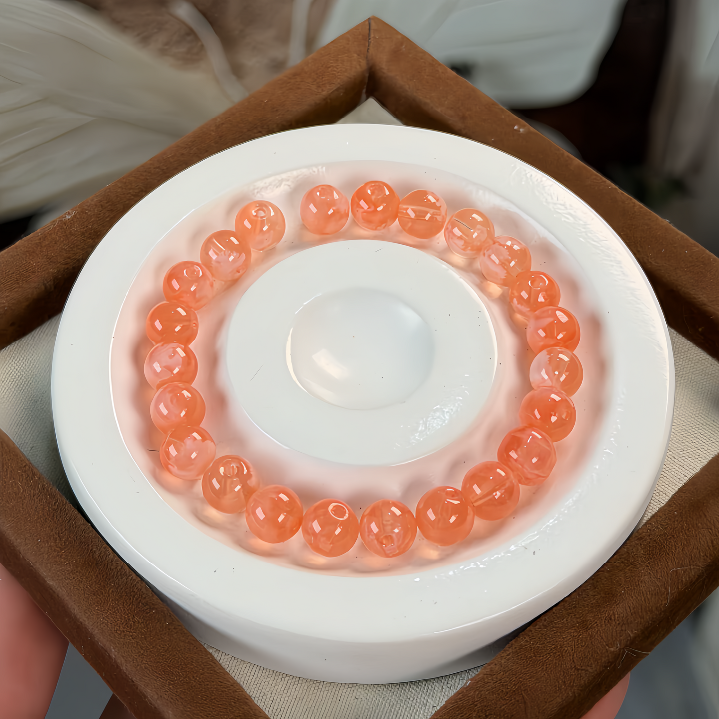 0 0今日新作 曇りラウンドガラスビーズ (0114)