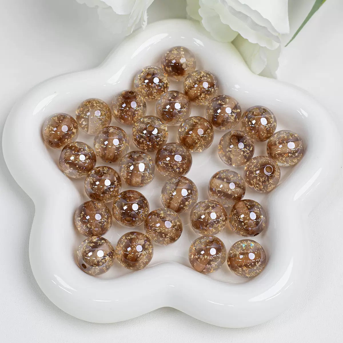 0 0今日新作 金箔 染芯ビーズ（1130）