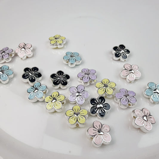 0 0今日新作 油絵ハート桃の花ー合金(0116)