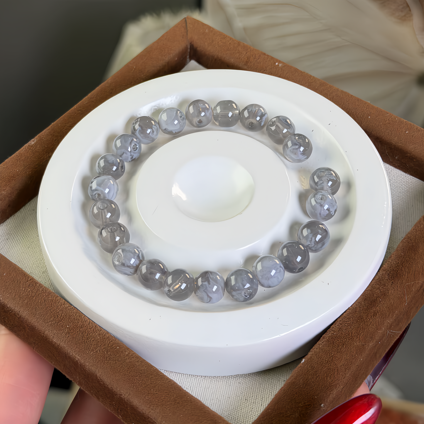 0 0今日新作 曇りラウンドガラスビーズ (0114)