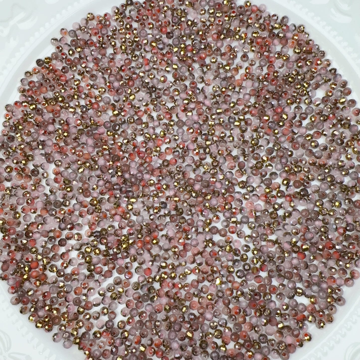 5-S Half gold half beads Bodan cut small beads (0117)