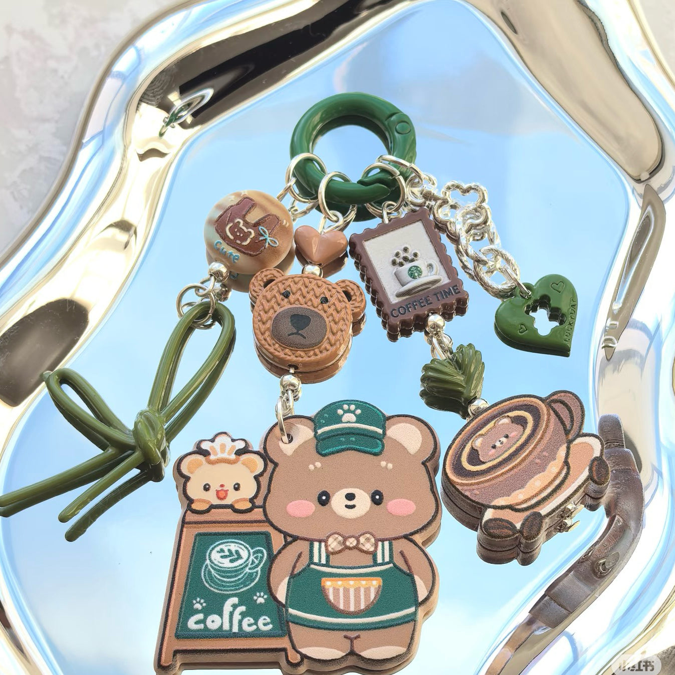 0 0今日新作 合金-熊型透かしハート(0308)