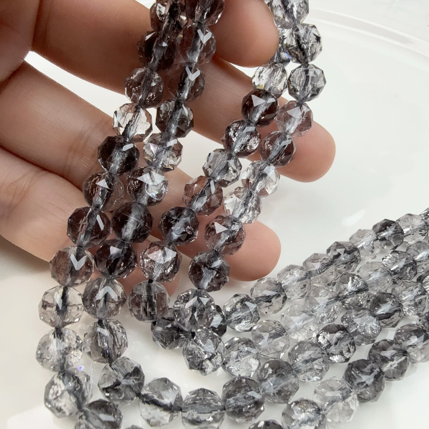 0 0今日新作 花ボールカット-超クリア単色8ミリ(0906)