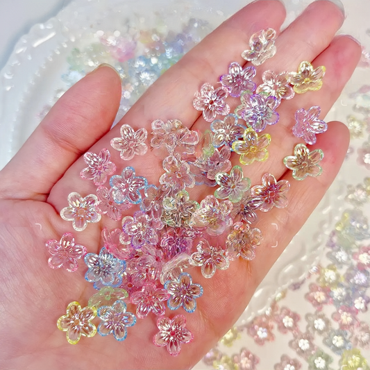 0 0今日新作 クリア5弁花  12ミリ(0207)