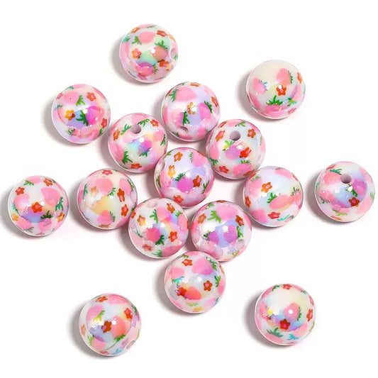 0 0今日新作 苺ラウンドビーズ(1225)