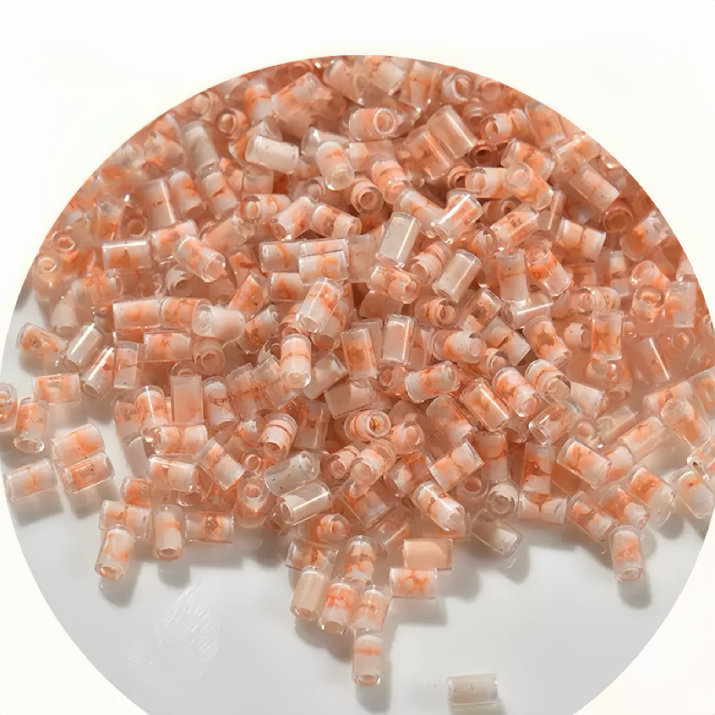 0 0今日新作 水墨画チューブ 3.8mmガラスビーズ(0709)