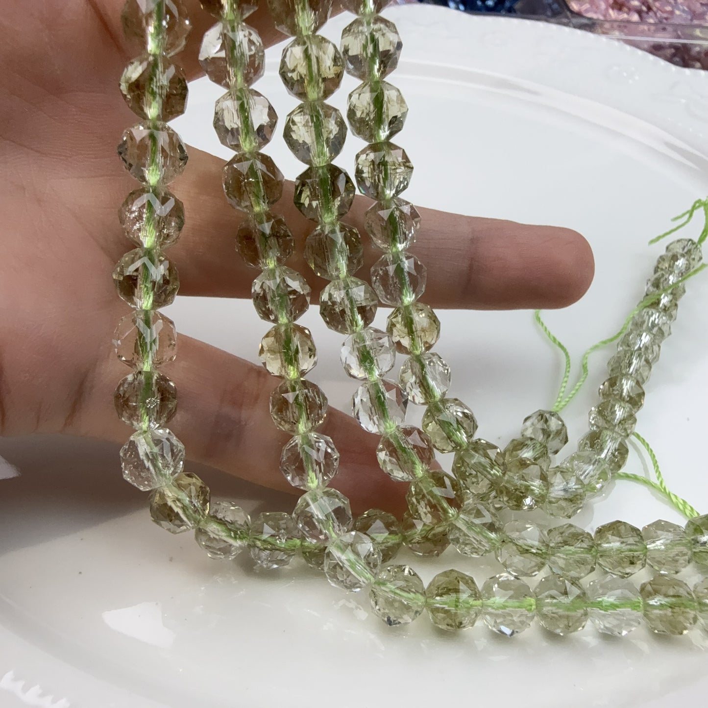 0 0今日新作 花ボールカット2-超クリア単色8ミリ(0909)