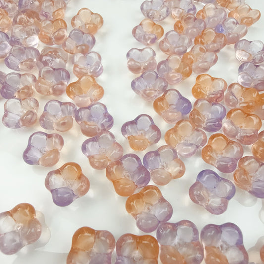 0 0今日新作 クリアガラスビーズ-ぷっくり金木犀(0113)