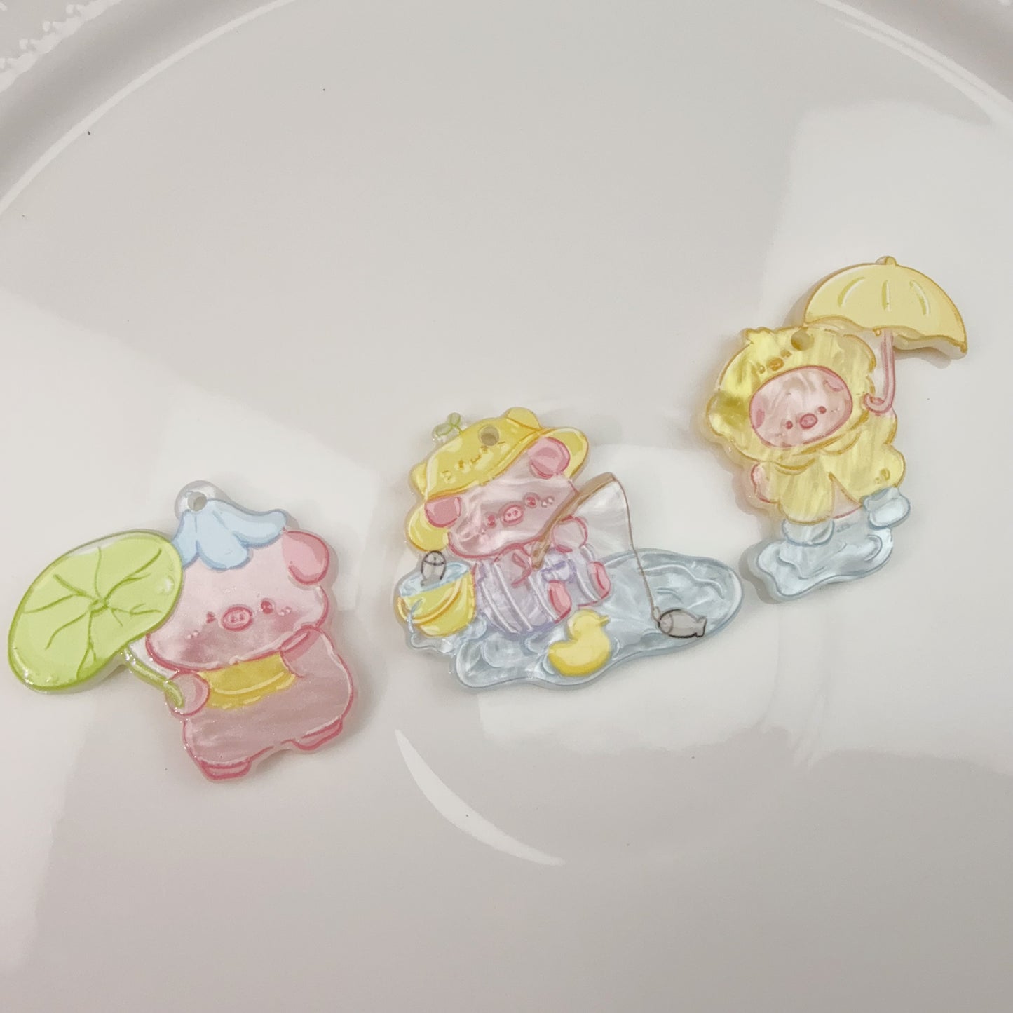 0 0今日新作  ひよこ＆豚プレート(0418)