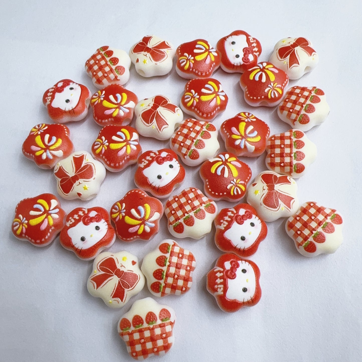 0 0今日新作 かわいいプリントビーズ（0110）