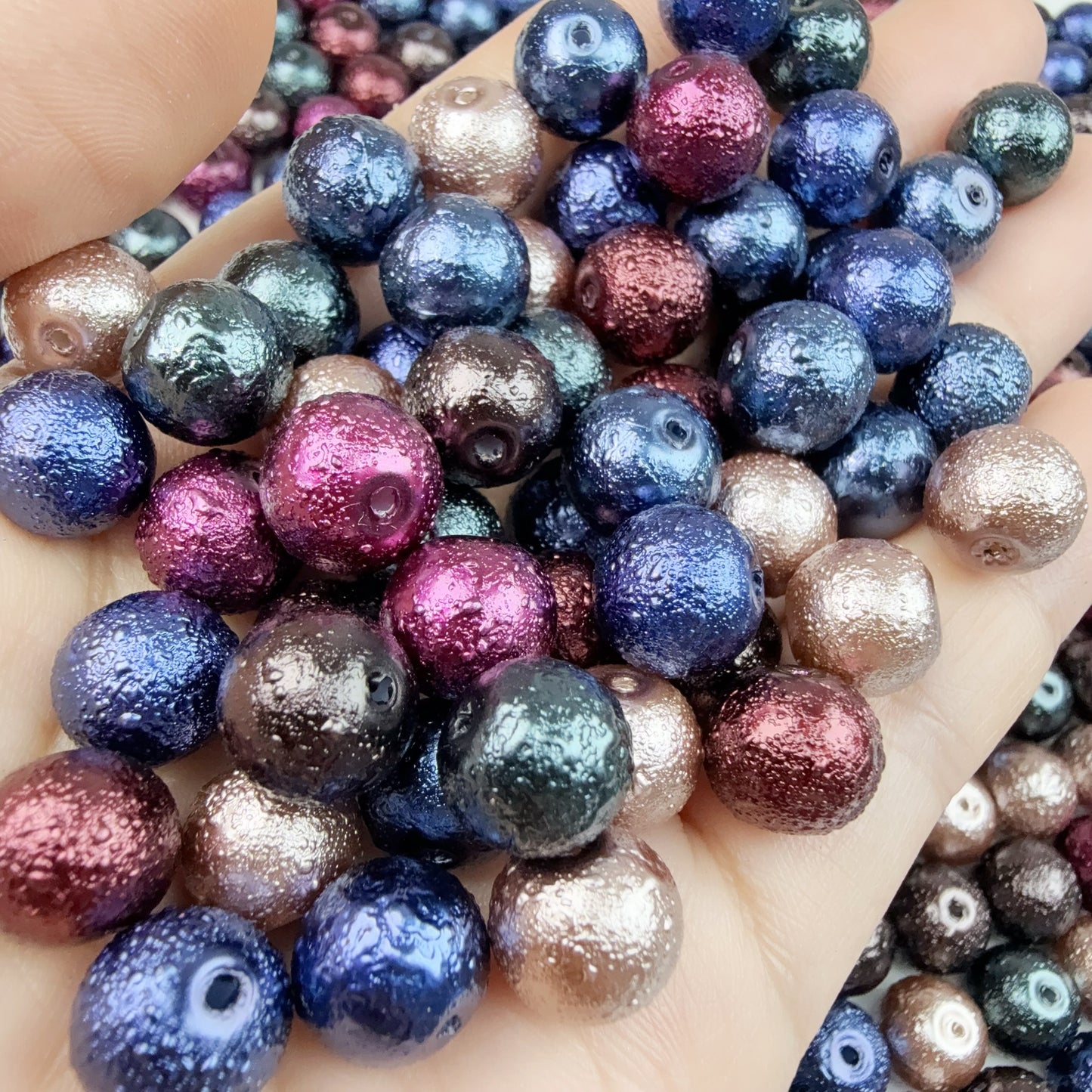 0 0今日新作 ライチ仕上げガラスパール混ぜ(0114)