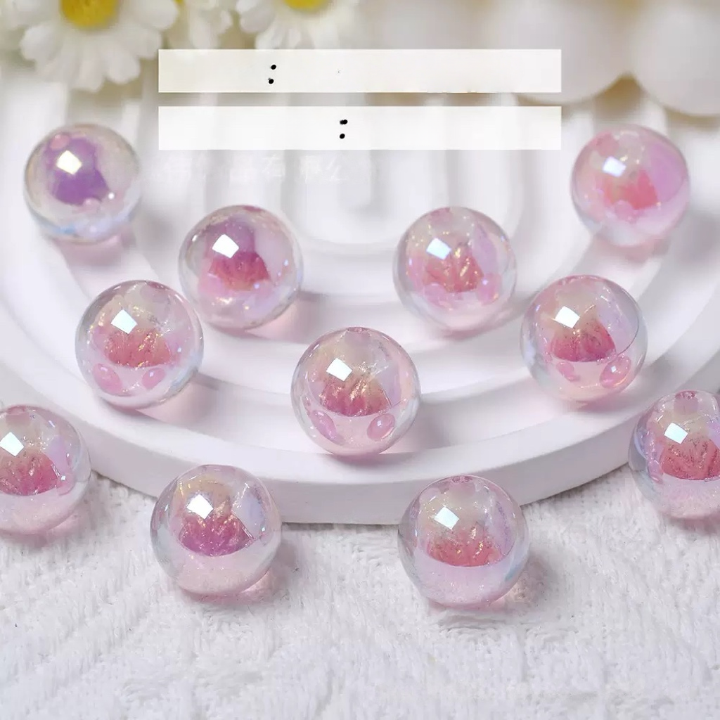 0 0今日新作 チューリップが入り樹脂ビーズ  現品(0310)