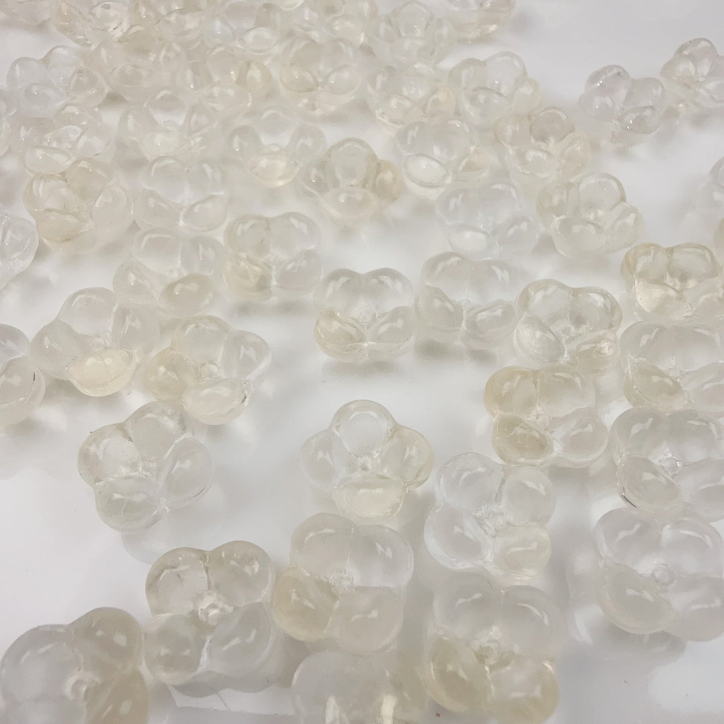 0 0今日新作 クリアガラスビーズ-ぷっくり金木犀(0113)