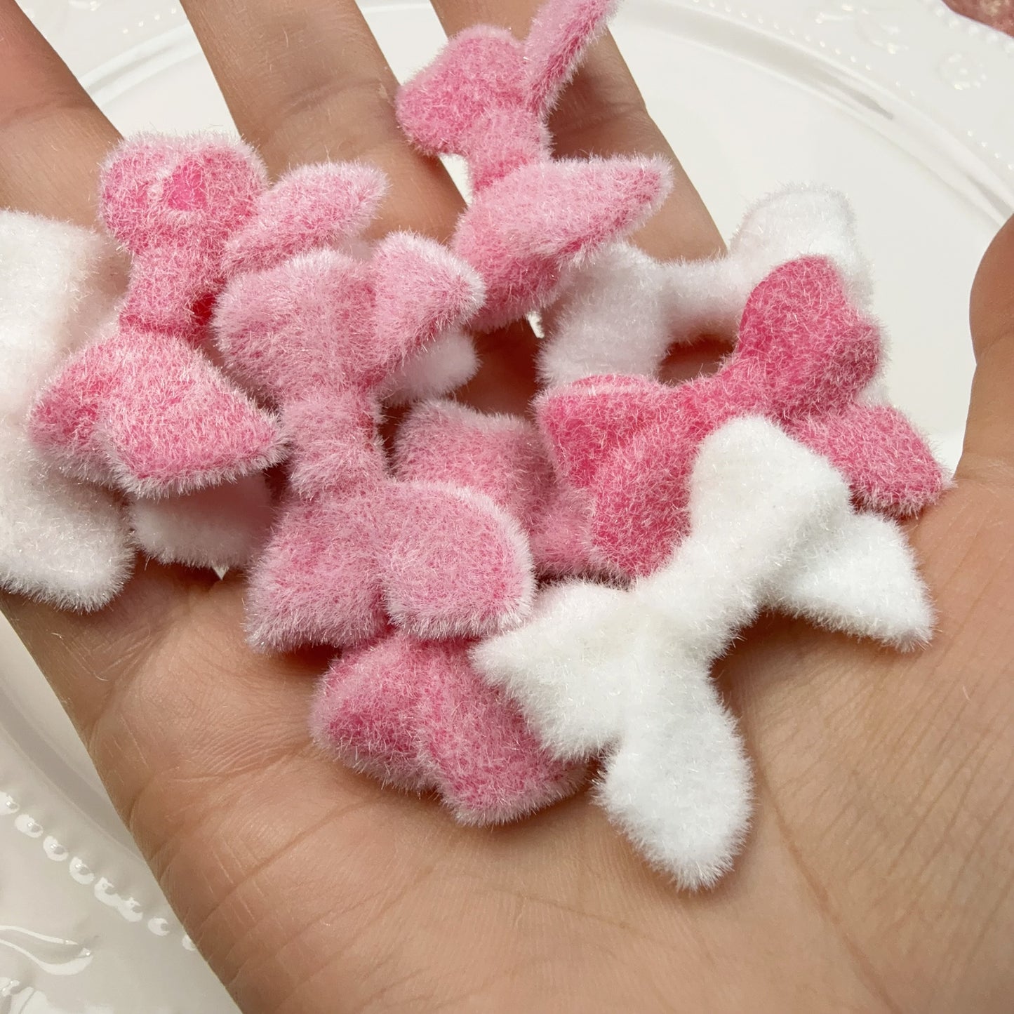 0 0今日新作 もふもふ暖色リボン (1028)