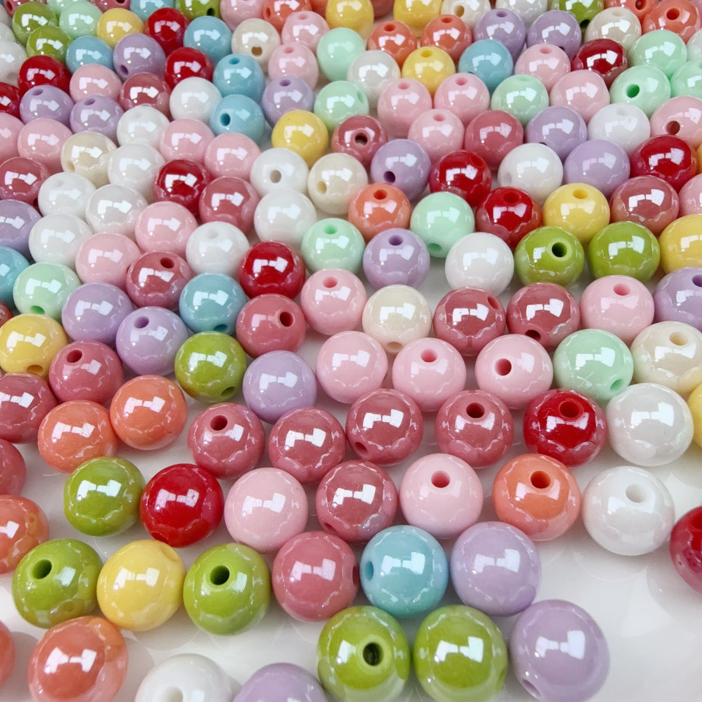 0 0今日新作 ツヤツヤラウンドビーズ アクリル(0505)