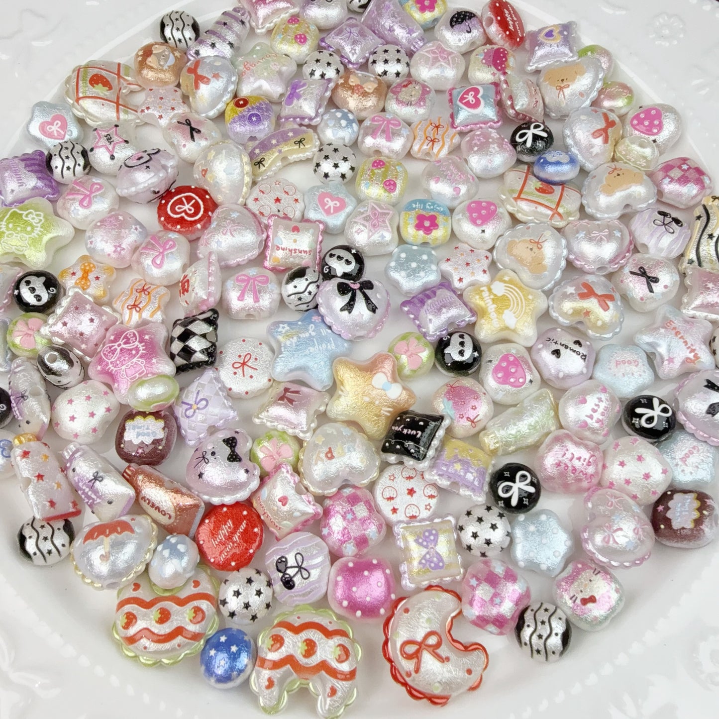 0 0今日新作 可愛い集合4 ーシルク仕上げ アクリル混ぜ(0127)