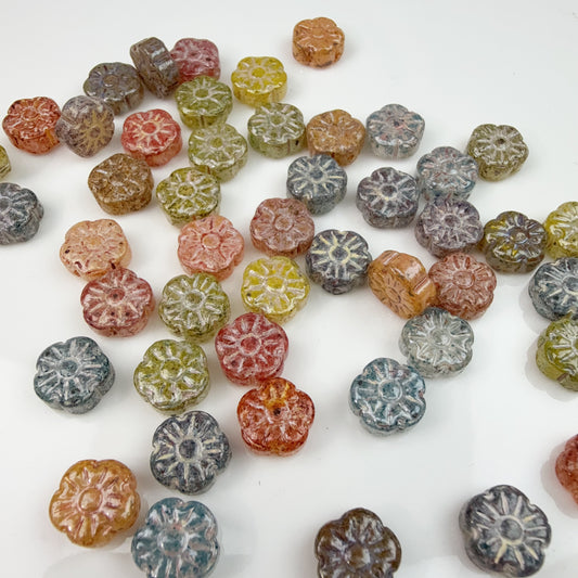 0 0今日新作 チェコビーズ-丸花(0111)