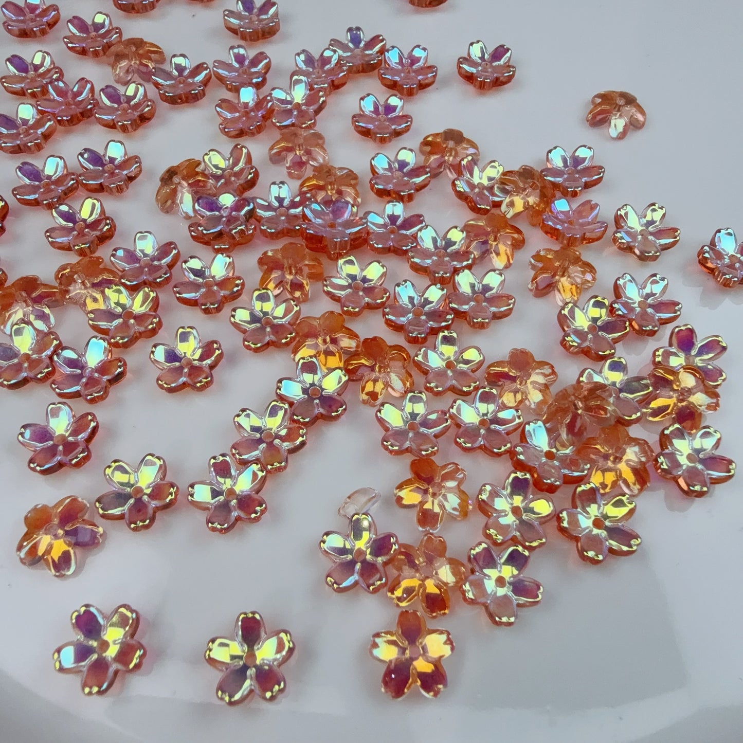 0 0今日新作 単色ツヤツヤメッキガラス桜(0929)