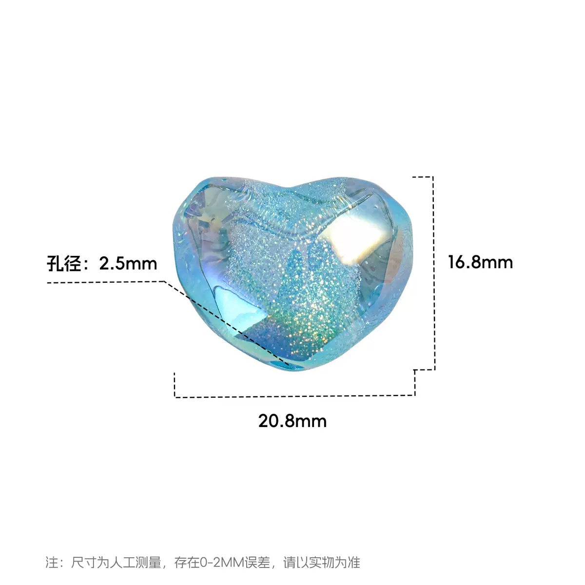 0 0今日新作 ファセットカットハート形ビーズ (0607)