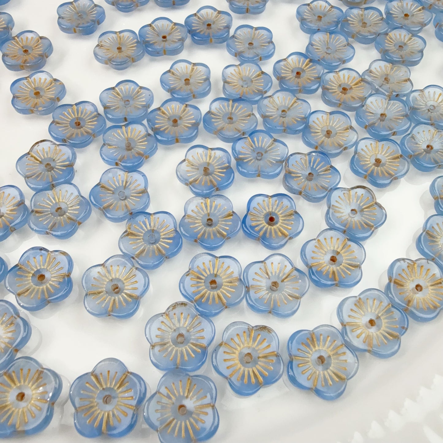 0 0今日新作 ガラスビーズ-梅の花14ミリ(0125)